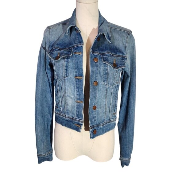 J Brand Harlow Surface Cropped Jean Jacket Denim Cotton Blend Womens Size XS - Picture 1 of 13